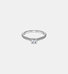 Bague solitaire Eternity, Diamants de synthèse 0,7 ct tw, Forme ronde, Or blanc 18 carats Swarovski