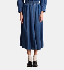 Jupe midi en denim plissé - NINAE Pablo