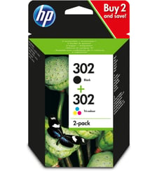 Cartouche d'encre 302 noire + 3couleurs HP