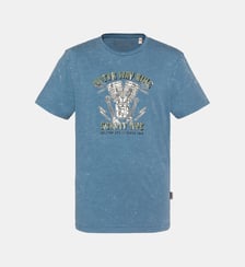 T-shirt biker, effet flammé Schott