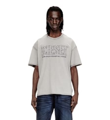 T-shirt avec logo appliqué et bord brut Diesel