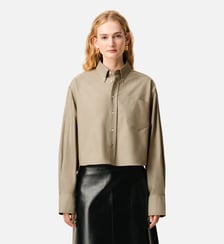 Chemise Courte Ami De Coeur Embossé en Coton AMI Paris