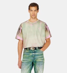 T-shirt en jersey effet cuir craquelé Diesel