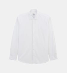 Chemise manches longues en coton stretch unie Serge Blanco