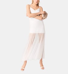Robe en taffetas et dentelle Maje