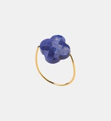 Bague or jaune trefle lapis lazuli Morganne Bello