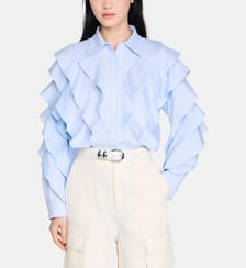 Chemise en coton à volants Sandro