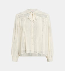 Chemise en dentelle à col lavallière - CYRANA Gerard Darel