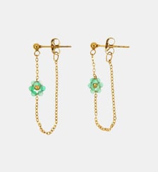 Boucles d'oreilles Suzanne avec fleurs à pierres fines Les Cléias
