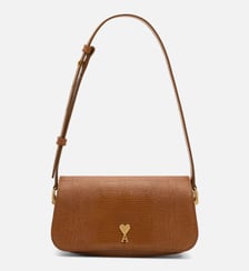 Sac porté épaule Paris Paris unisexe en cuir de vachette embossé lézard AMI Paris