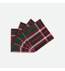 Lot de 4 serviettes de table à carreaux tissé teint, en coton lavé La Redoute Interieurs