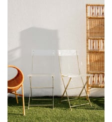 Paire de chaises pliantes en plexiglass Alma N°1201- Produit chiné Debongout