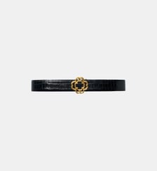 Ceinture large en cuir façon croco Maje