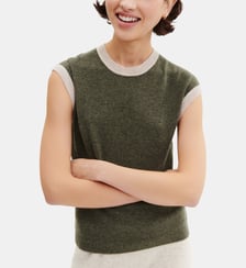 Pull droit sans manches en cachemire Bompard