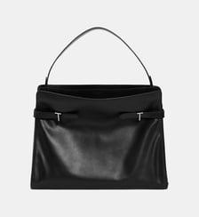 Sac porté épaule modèle maxi Emie en cuir lisse et refente de velours Le Tanneur
