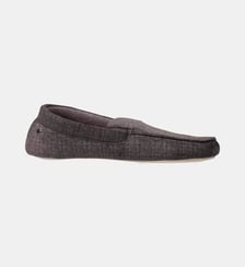 Chaussons Mocassins ultra confortables et légers, en coton biologique et semelle en cuir Isotoner