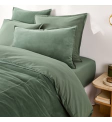 Housse de couette biface velours/coton lavé Noria La Redoute Interieurs