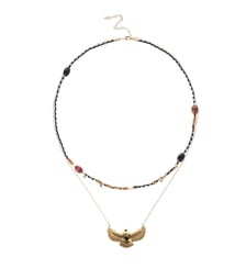 Collier multirangs cordon et chaîne avec pendentif aigle TIMAEL Hipanema