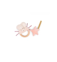 Hochet anneau bois souris rose La petite école de danse Moulin Roty