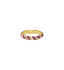 Bague avec email coloré et zircon en laiton doré AZURIA Hipanema