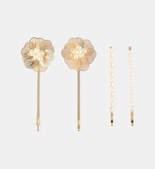 Set de 4 pinces fleurs et perles Balaboosté