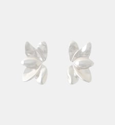 Boucles d'oreilles demi-feuilles argentées Balaboosté