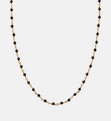 Chaîne en argent 925 plaquée or jaune 18K avec spinelles noires Aristocrazy