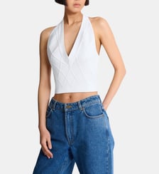 Top dos-nu en maille quilted Balmain