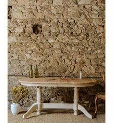 Table à manger ovale en bois Romy N°1367- Produit chiné Debongout