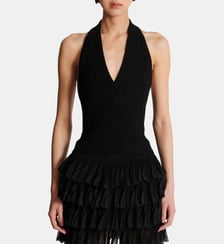 Top dos-nu en maille torsadée Balmain