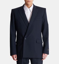 Veste blazer en laine à rayures Balmain