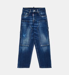 Jean droit délavé bleu moyen - Loose Dsquared2