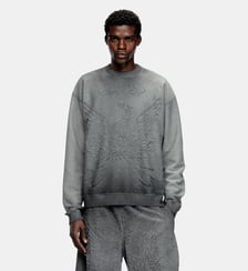 Sweat-shirt délavé avec logo du phénix en dévoré Diesel