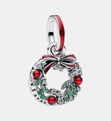 Charm Pendant Double Couronne de Noël Pandora