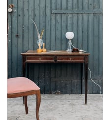 Bureau en bois et cuir Edouard N°497- Produit chiné Debongout