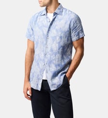 Chemise slim imprimée en lin manches courtes Savill Bay Rodd & Gunn