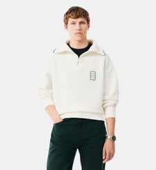 Sweatshirt col montant zippé badge loose fit Lacoste