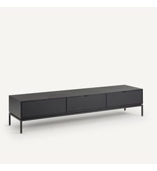 Meuble TV enfilade métal acier et cuir AM.PM