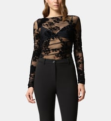Maille transparente avec imprimé floqué Pinko