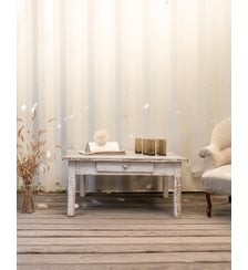 Table basse en bois gris Léonie N°1122- Produit chiné Debongout