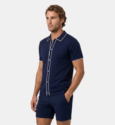 Chemise à manches courtes en coton et soie Ron Dorff