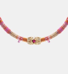 Collier perles tissées avec cabochon central POLINA Hipanema
