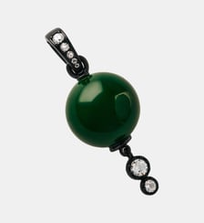 Charm avec finition gunmetal, résine verte, cristaux et motif sphérique Aristocrazy