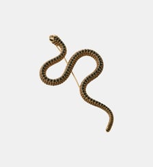 Broche plaquée or jaune 18 carats avec cristaux et motif serpent Aristocrazy