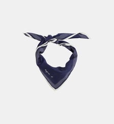 bandana Jacquard imprimé en coton bleu Agnès b.