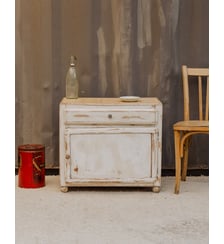 Meuble d'appoint en bois blanc Gilbert N°1778- Produit chiné Debongout