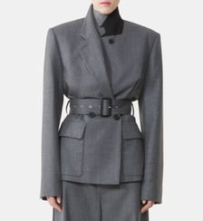 Veste Ceinturée En Flanelle De Laine Lanvin