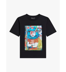 t-shirt en jersey de coton noir artiste Britt Tamalet Agnès b.