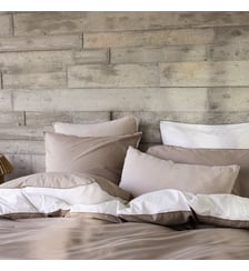 Taie d'oreiller en percale de coton lavé, DOUCEUR LAVÉE Blanc Cerise