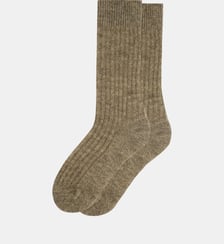 Chaussettes mi-hautes camel avec mohair Le Slip Francais
